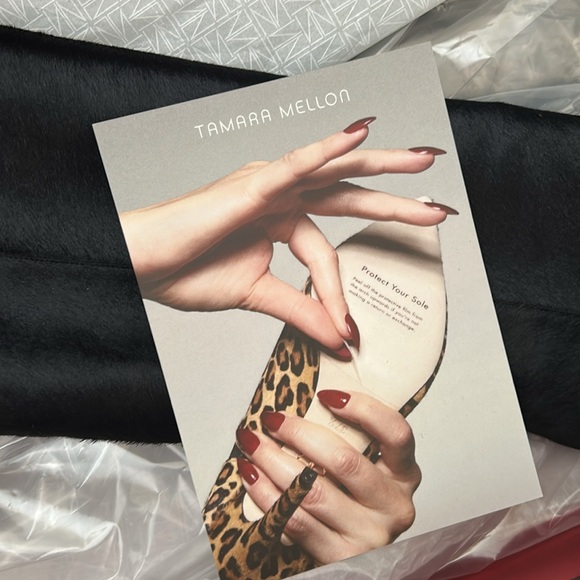 Tamara Mellon Sleek Kindred High HairCalf Navy Kitten Heeled Boots 5 (35) NIB - Picture 9 of 15